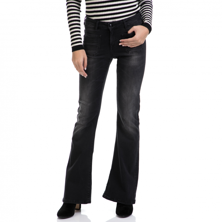 SCOTCH & SODA - Γυναικείο παντελόνι Seasonal high waist Flare - Bl SCOTCH & SODA μαύρο